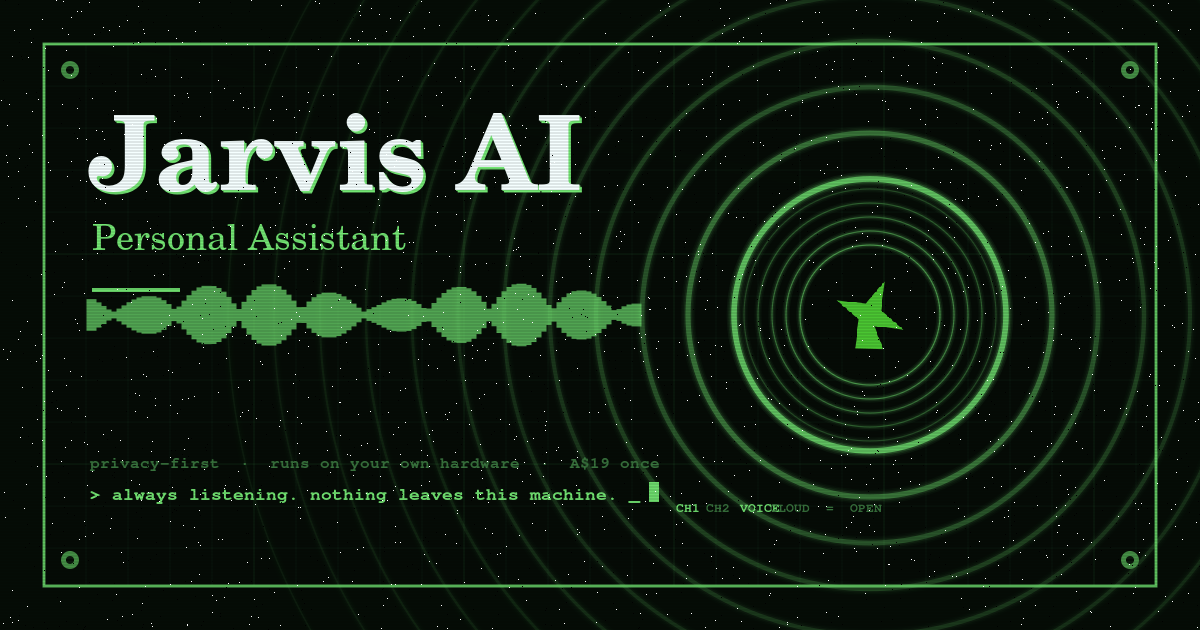 Jarvis AI — phosphor scope with waveform and listening rings