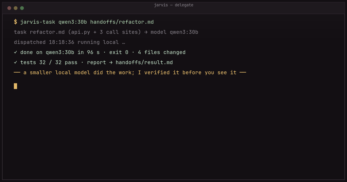 jarvis-task delegation output