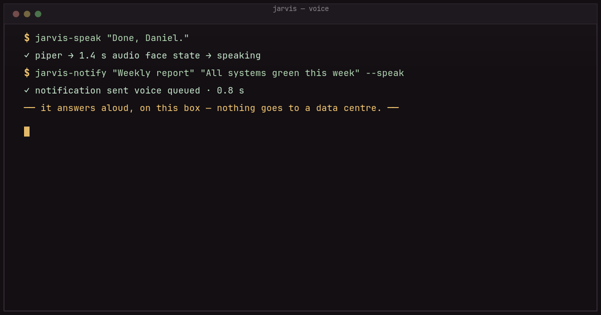 jarvis-speak and notify output